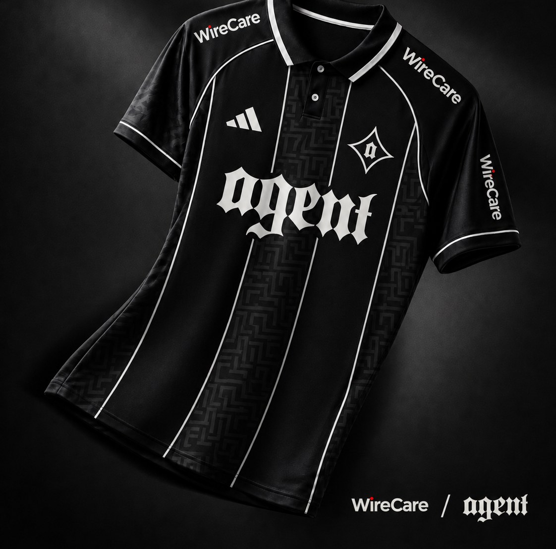 Agent competition jersey with WireCare on both sleeves and the collar